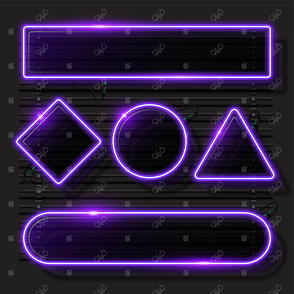 بنر نئون بنفش هندسی