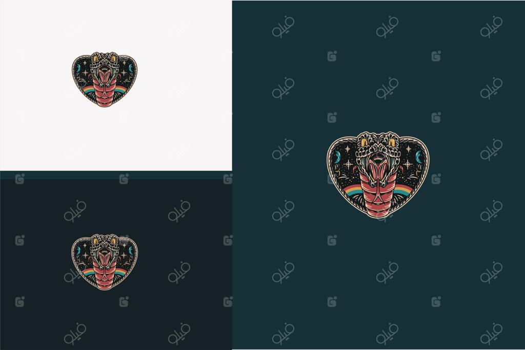 تصویر طراحی تخت مار سیاه بزرگ