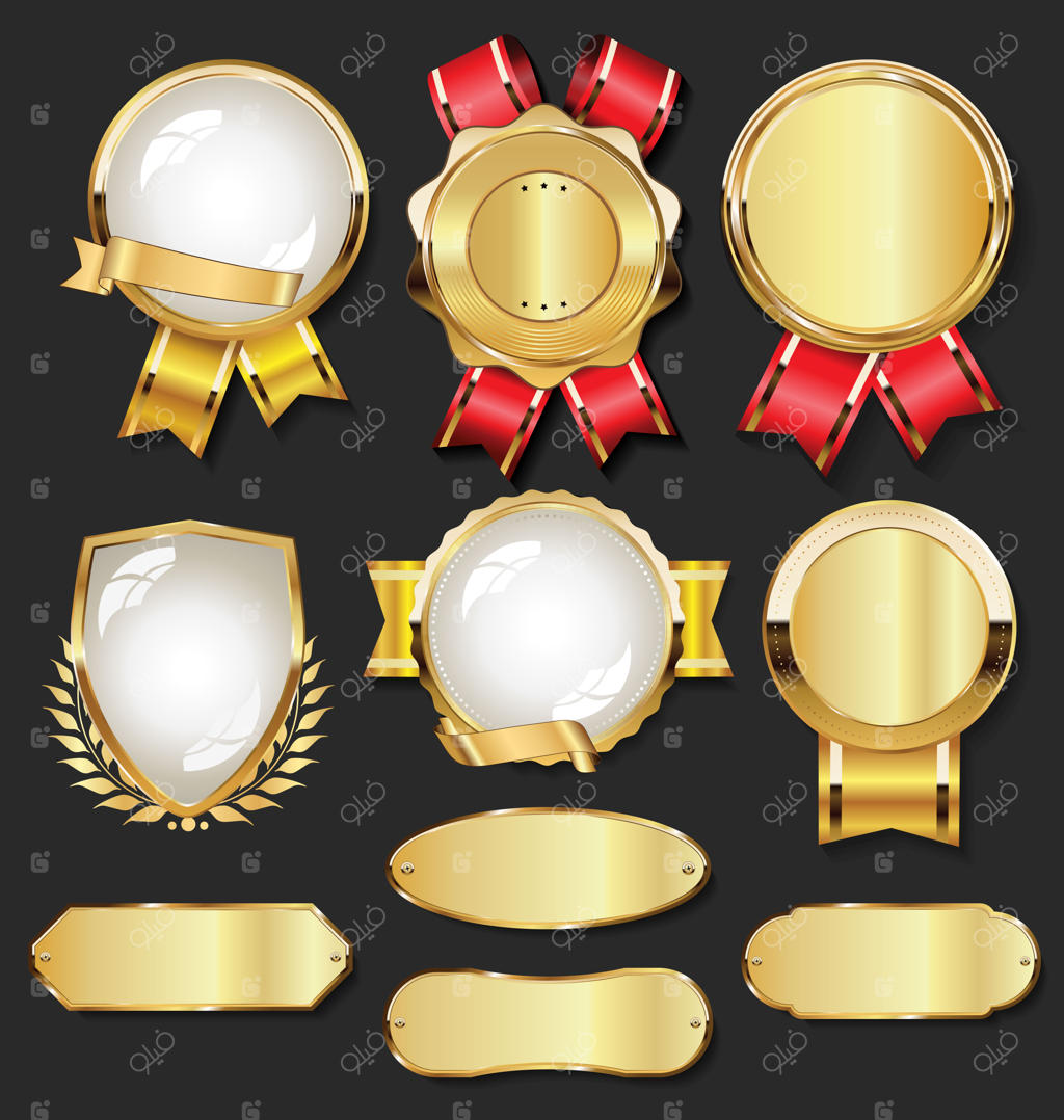 نشان‌ها و برچسب‌های طلایی وینتیج و قدیمی