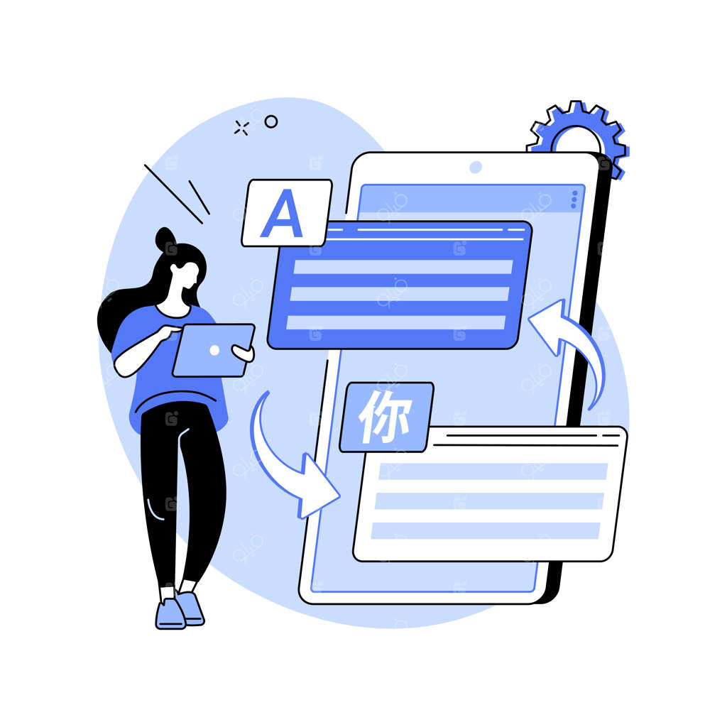 مفهوم انتزاعی مترجم دیجیتال - تصویرسازی وکتوری