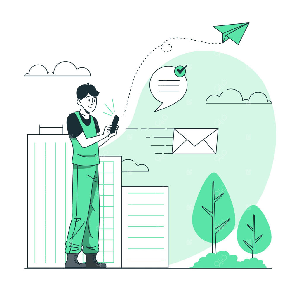 تصویرسازی مفهوم ارسال پیام