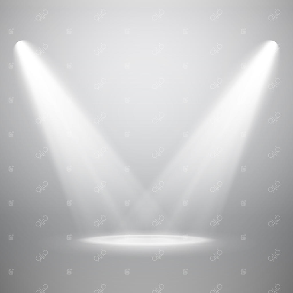 تابش نور افکن. افکت نور درخشان با پرتوها به صورت وکتور