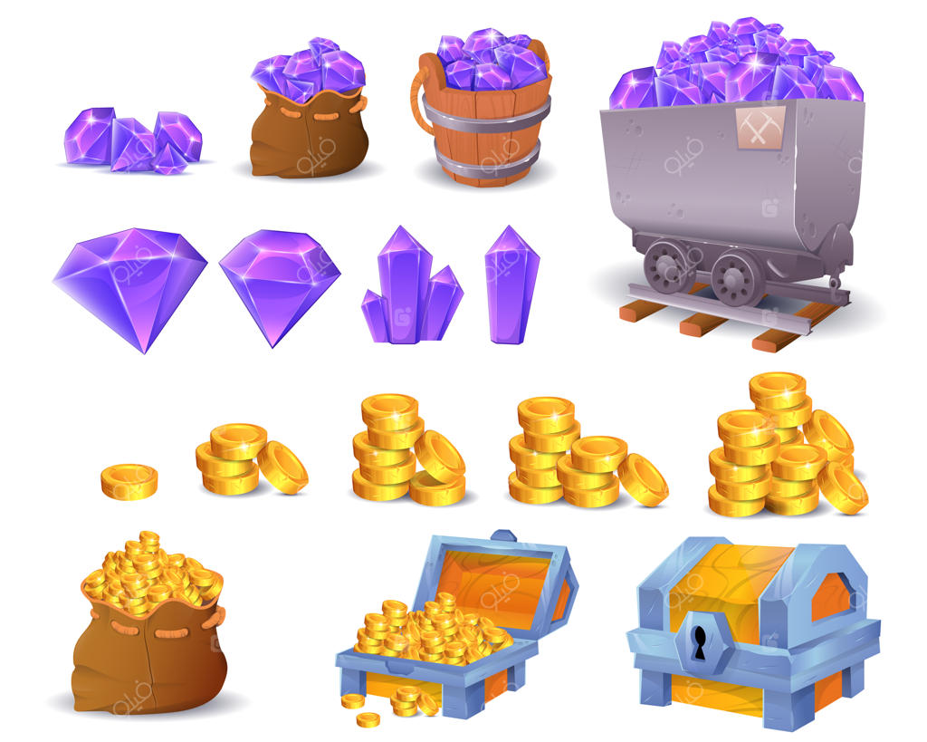 مجموعه عناصر کریستالی در بازی کارتونی