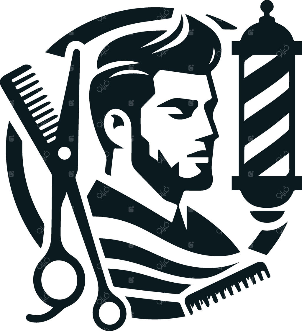 طراحی لوگوی آرایشگاه با مفهوم سیاه‌رنگ