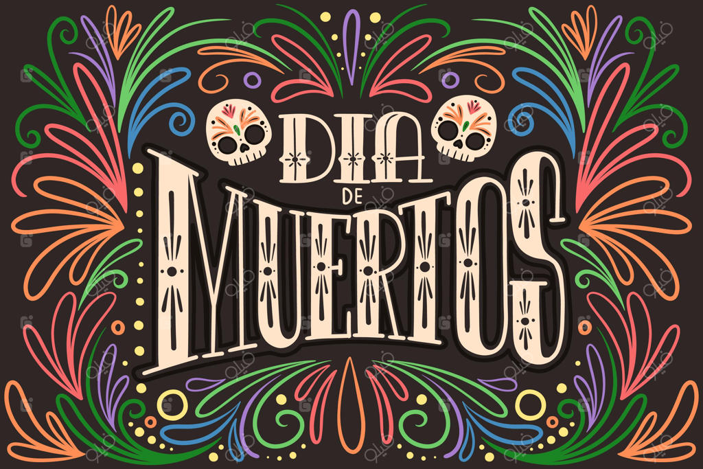 پس‌زمینه روز مردگان با طراحی ساده و تخت