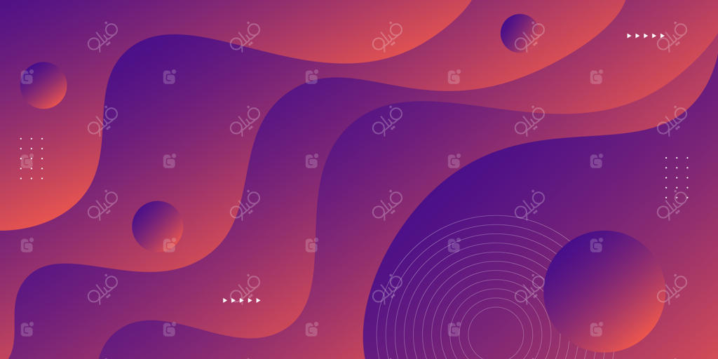 پس‌زمینه انتزاعی مدرن و ساده با طرح موج‌دار نارنجی و بنفش EPS10
