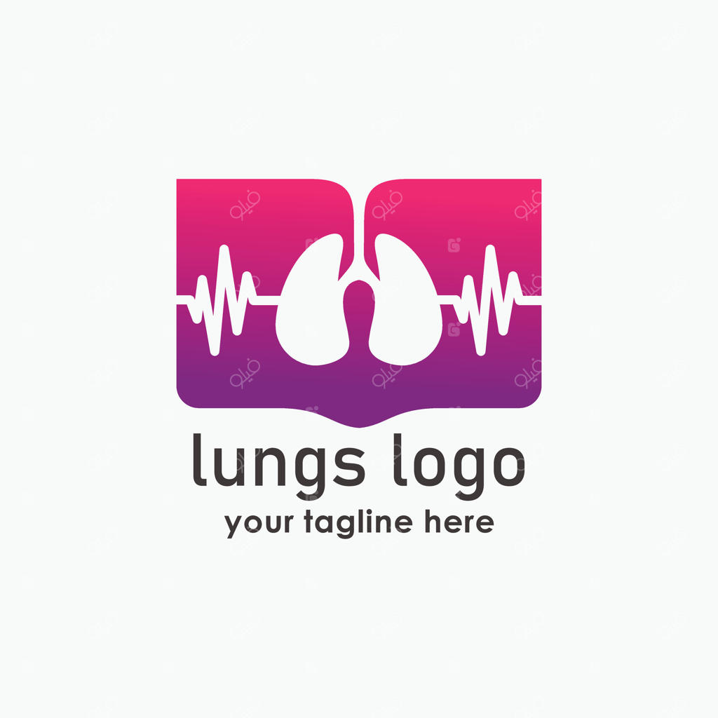 قالب لوگو مراقبت از سلامت ریه‌ها، مفهوم لوگو آموزش سلامت، طراحی لوگو کتاب