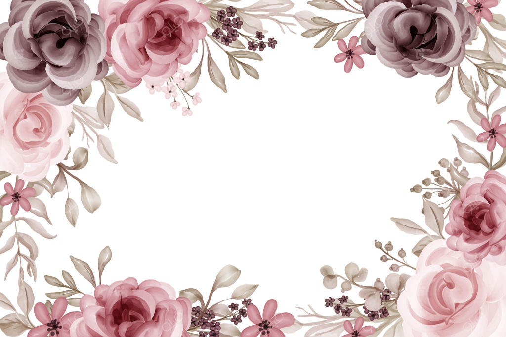 زمینه لوکس آبرنگ گل رز به رنگ قهوه‌ای و زرشکی