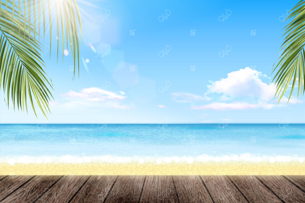 اقامتگاه تابستانی با اقیانوسی زیبا و نخل‌های سرسبز