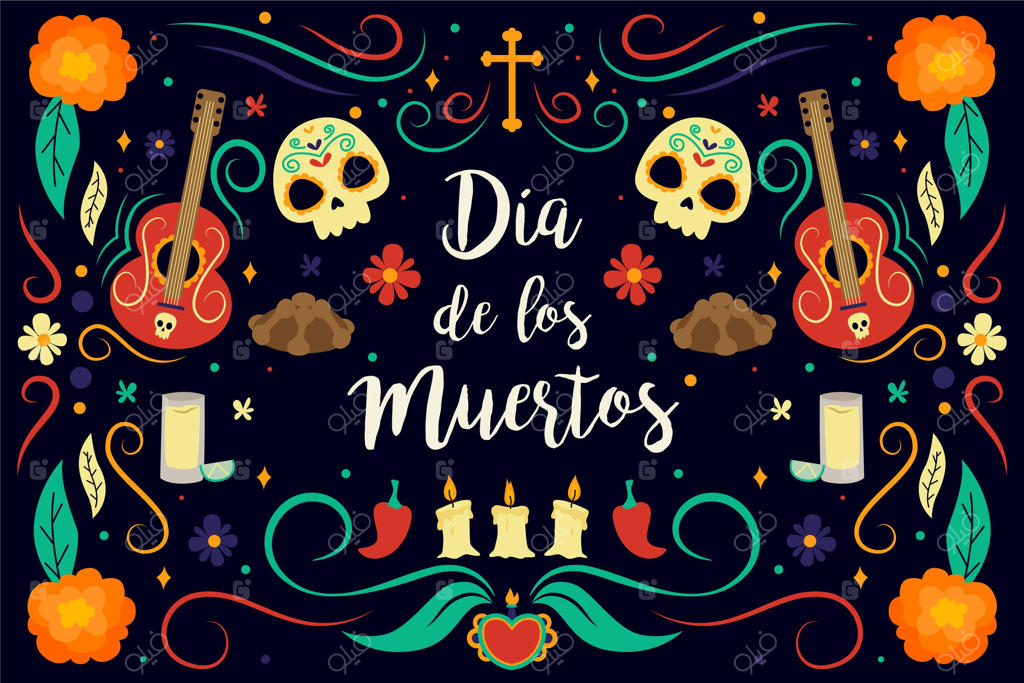 پس‌زمینه‌ دی‌ دیه‌ دئ‌ مورتوس با طراحی تخت