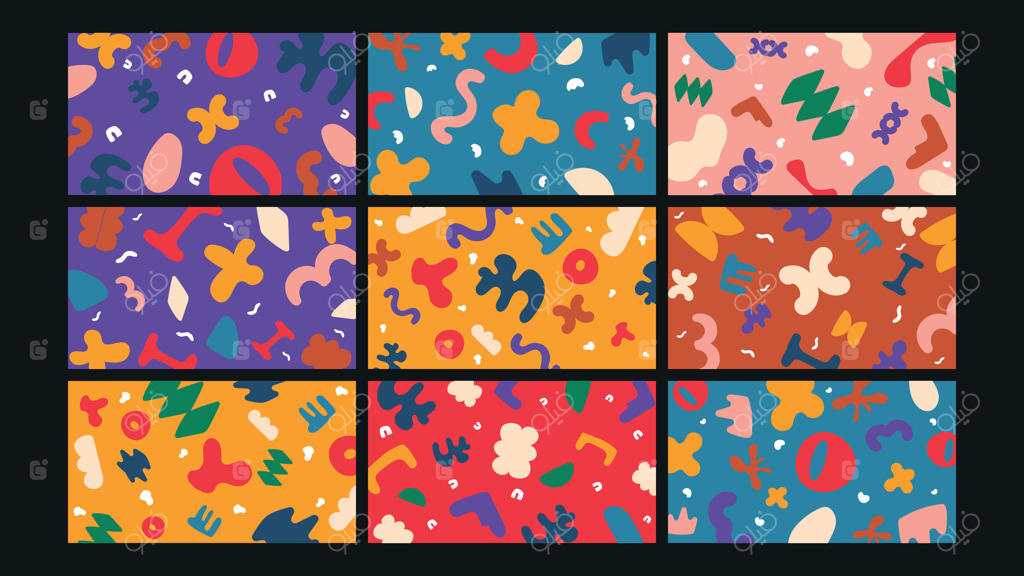 الگوهای پس‌زمینه انتزاعی زنده و منحصر به فرد وکتور حرفه‌ای