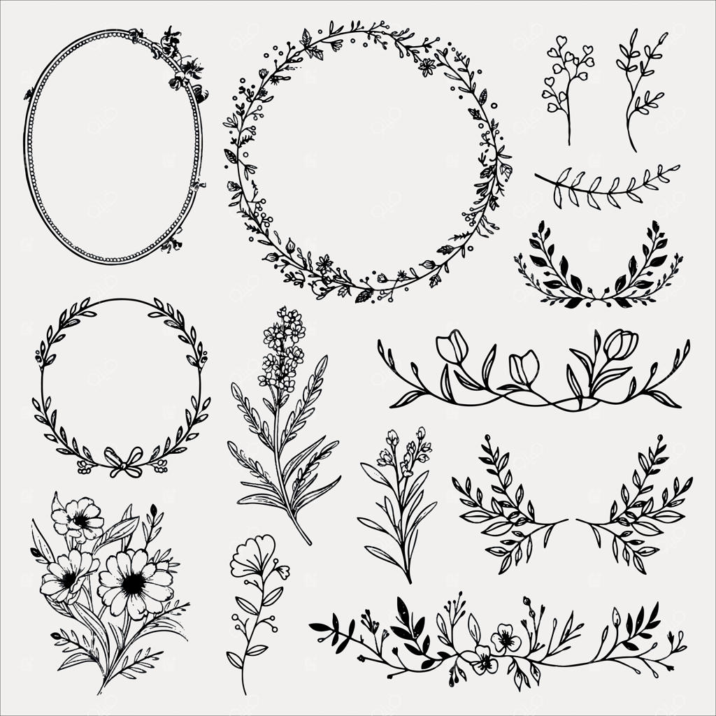 حلقه‌های گل و شاخه‌های ظریف