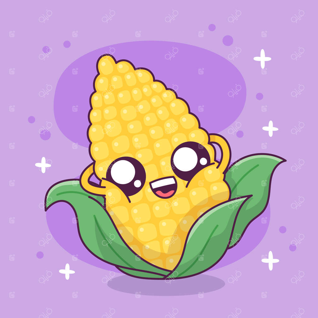 تصویرسازی کارتونی غذا با دست رسم‌شده