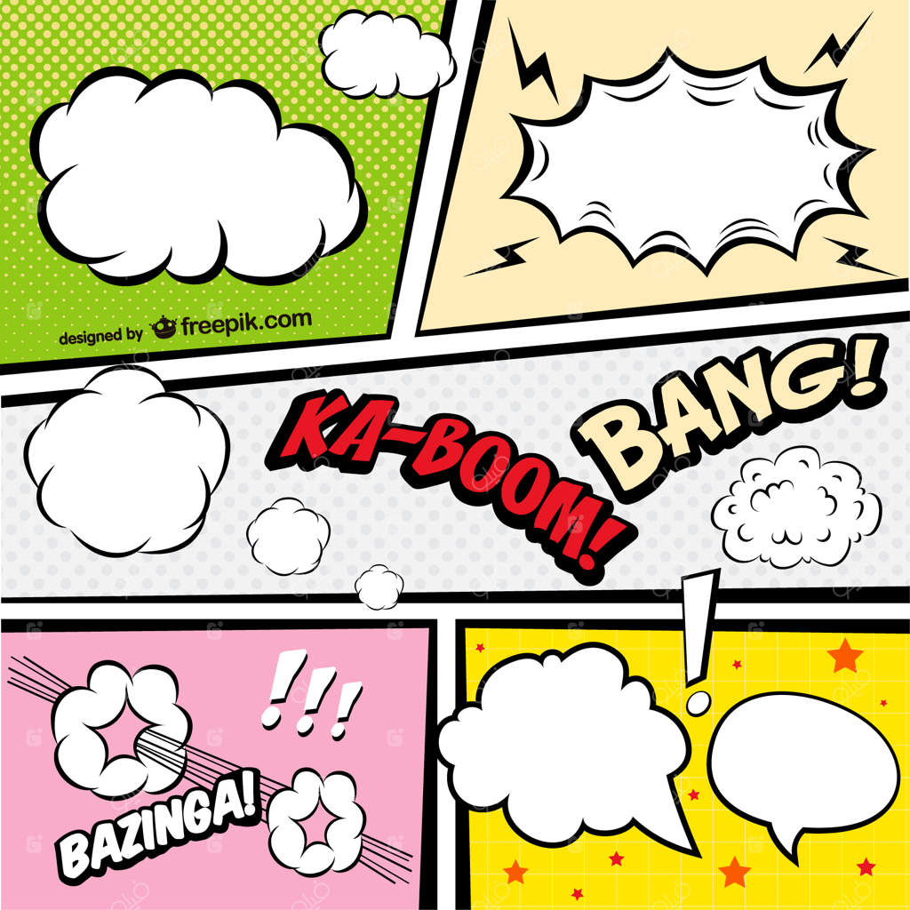 حباب‌های صحبت در کتاب‌های کمیک با رنگ‌های متنوع