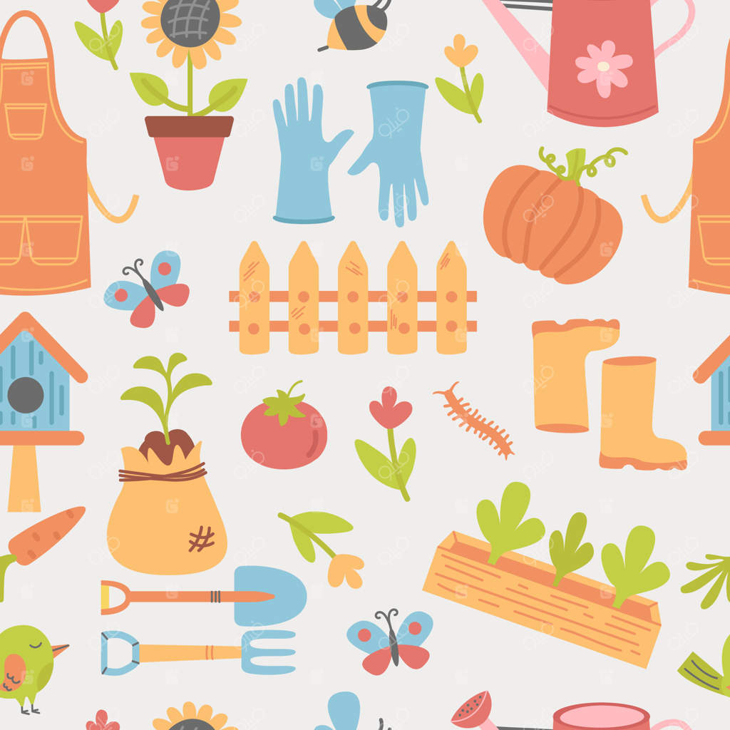 پترن باغ به صورت نقاشی دستی بی‌وقفه