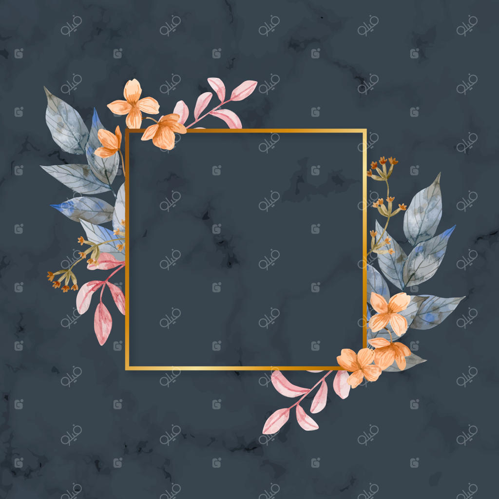 قاب طلایی با گل‌های زمستانی