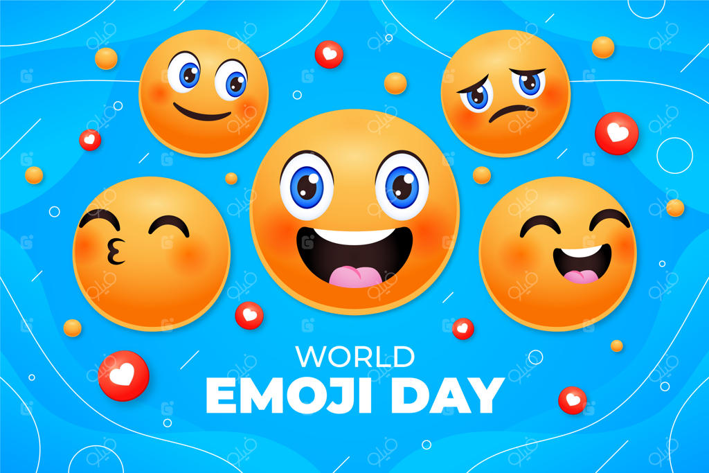 زمینه روز جهانی ایموجی با گرادیان رنگی