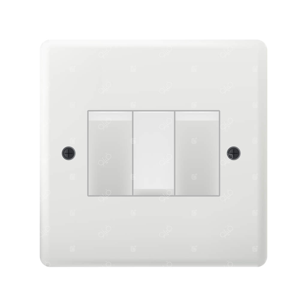 تصویری واقعی از کلید سه‌تایی روشنایی روی زمینه سفید