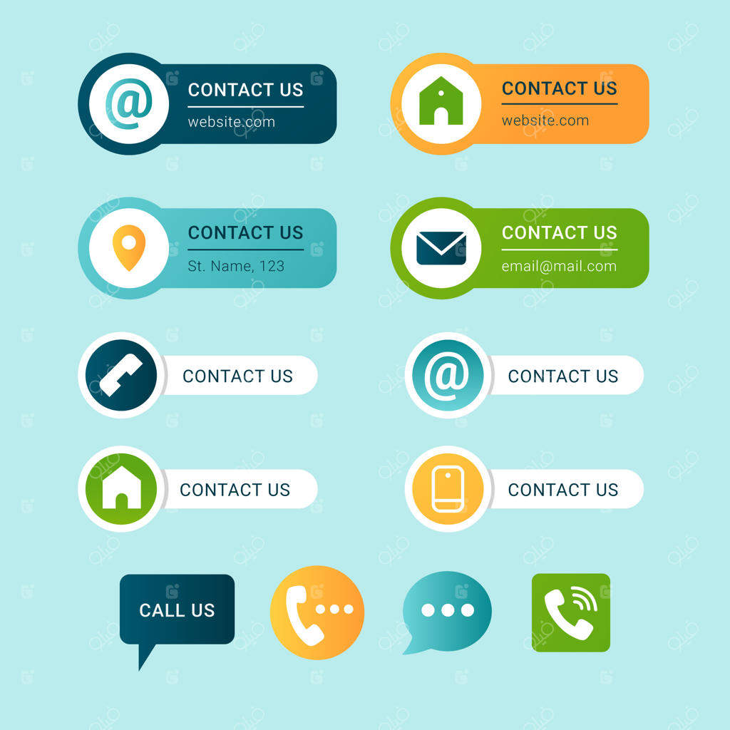 مجموعه آیکون و نمادهای تماس با ما