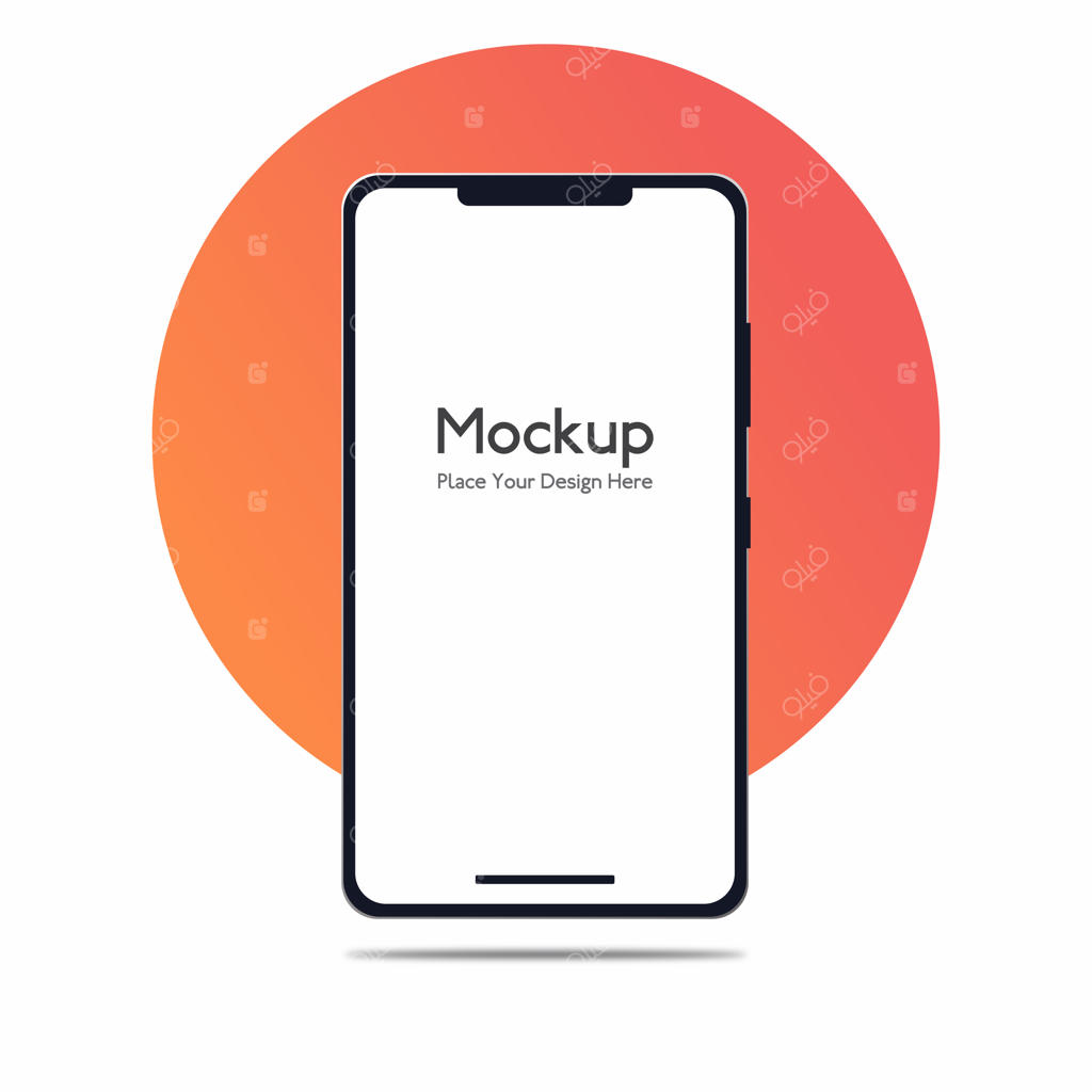موکاپ واقع‌گرایانه گوشی هوشمند با صفحه خام برای طراحی UI/UX و توسعه اپلیکیشن