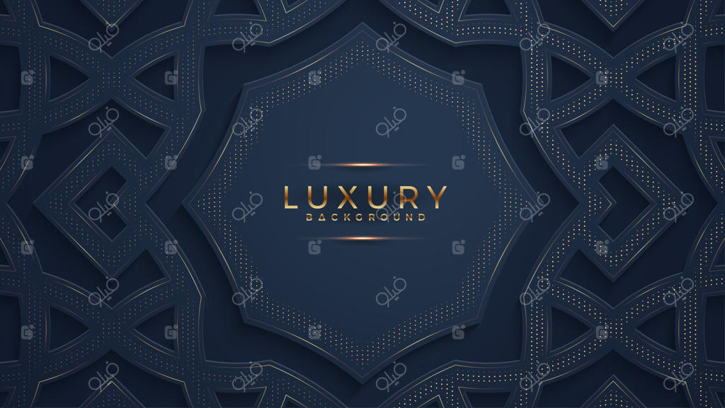 زمینه مشکی لوکس با ترکیبی از نقاط طلایی براق به سبک سه‌بعدی
