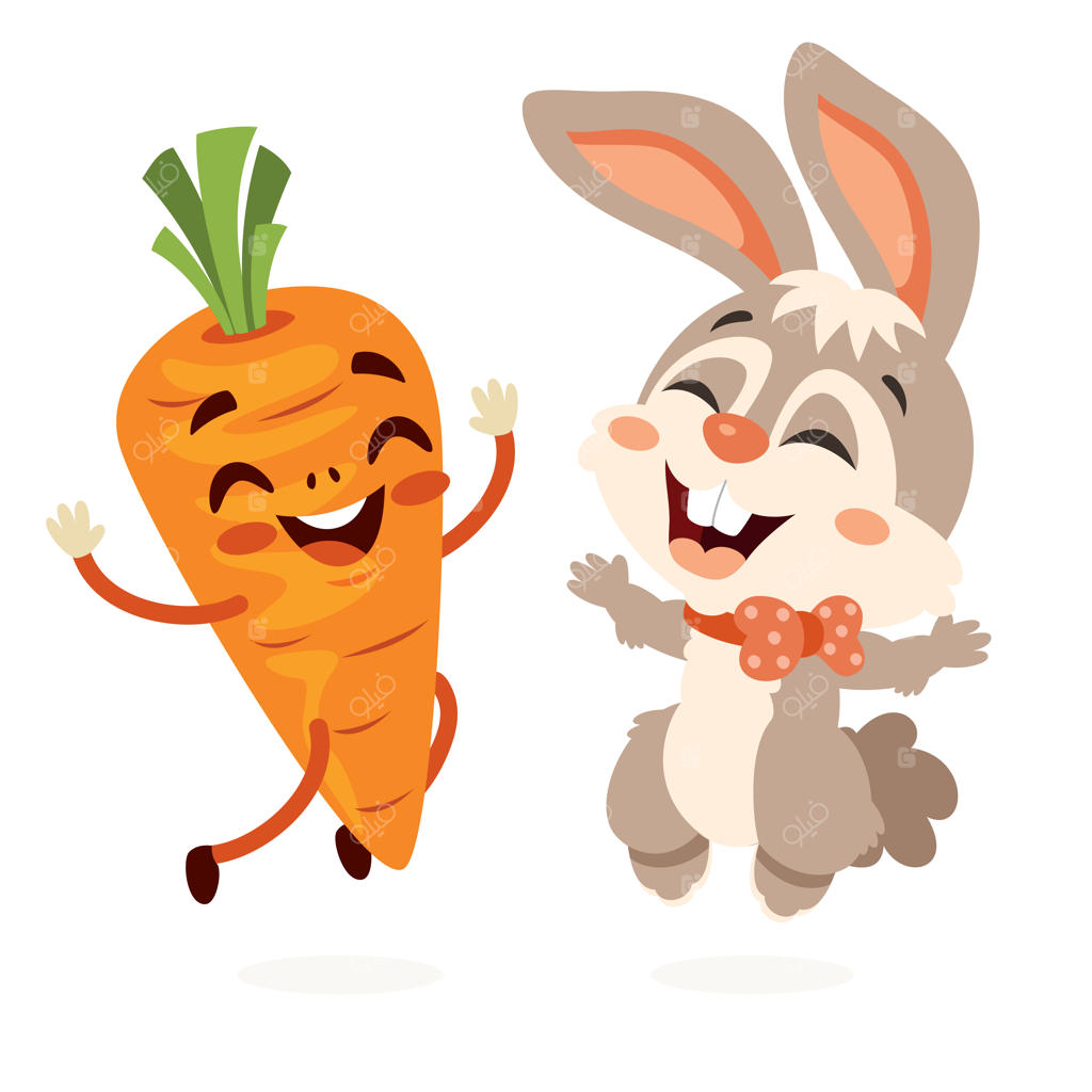 کاراکتر کارتونی خرگوش و هویج