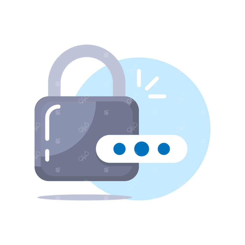 تصویرسازی وکتور مفهوم امنیت و حفاظت با پین‌کد و رمز عبور به سبک طراحی تخت؛ المان گرافیکی مدرن برای صفحه فرود، رابط کاربری، اینفوگرافیک و آیکون