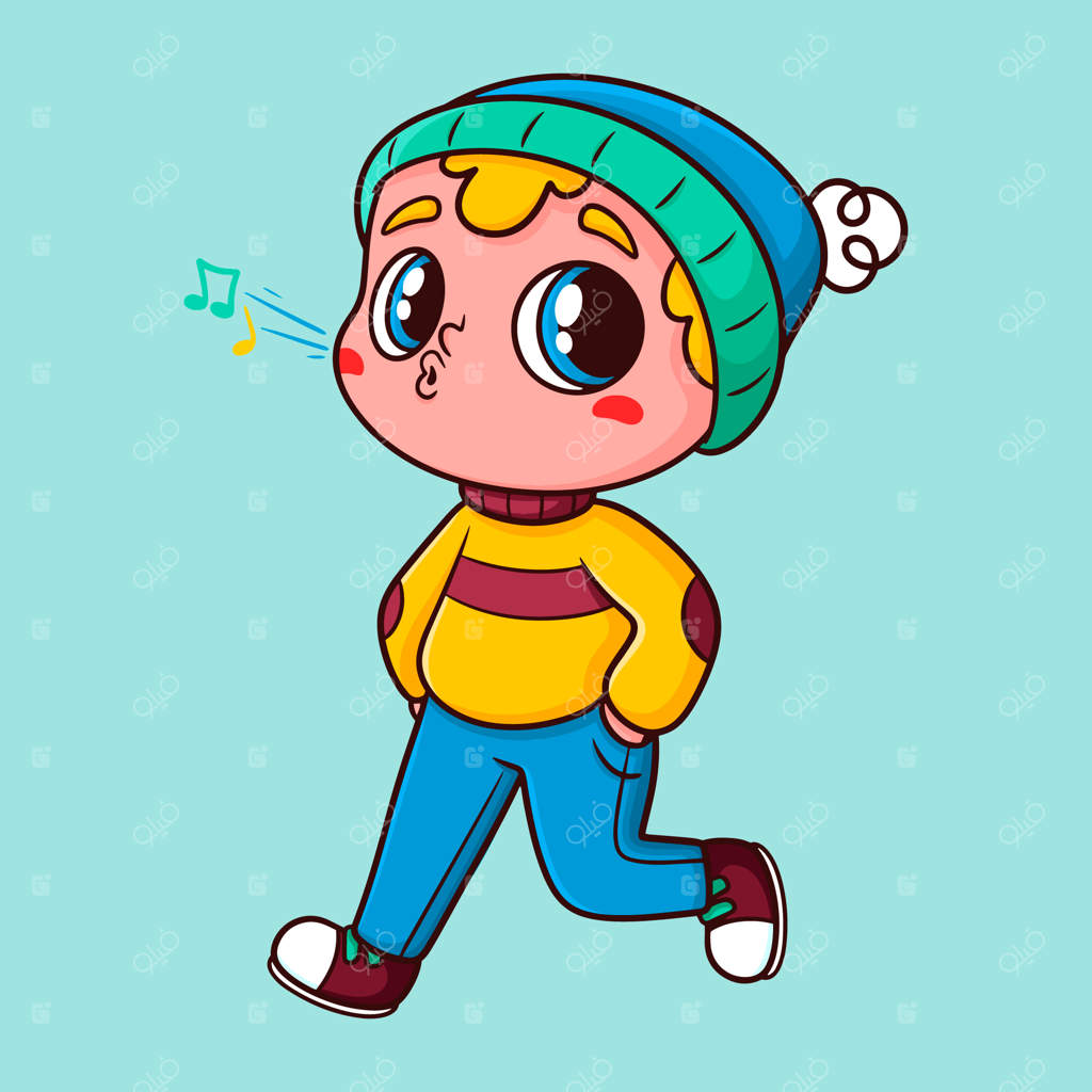 تصویر کارتونی پیاده‌روی دست‌کشیده