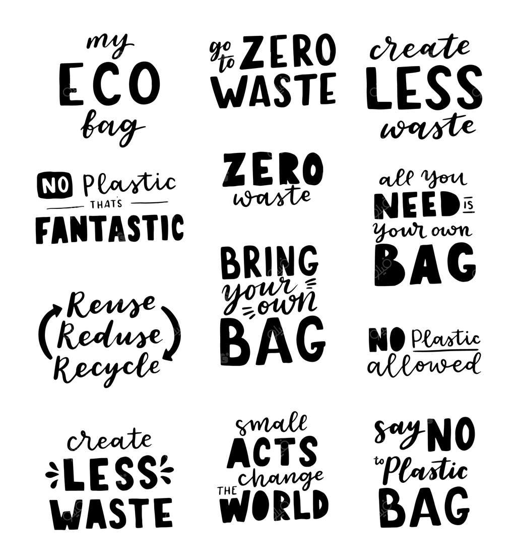 مجموعه‌ای از نوشته‌های دست‌نویس با موضوع بدون زباله