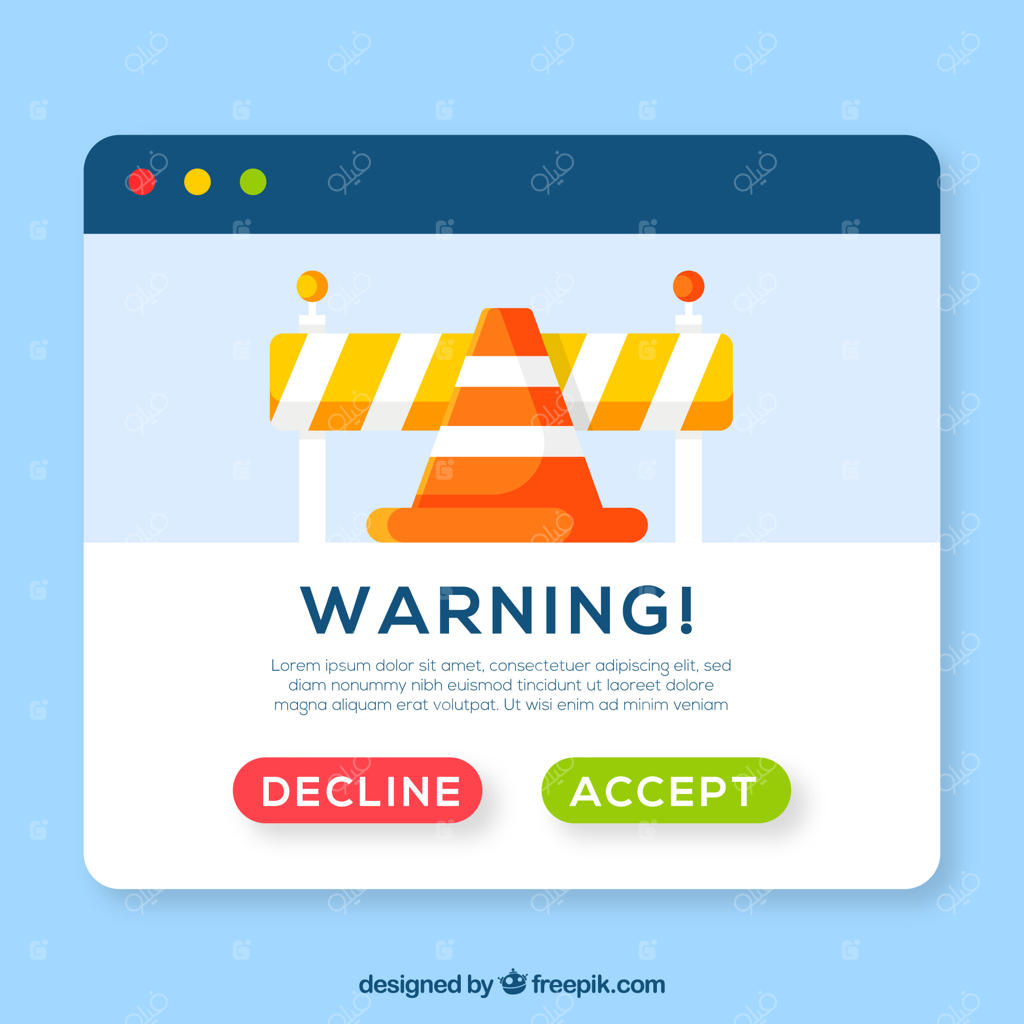 پاپ‌آپ هشدار رنگارنگ با طراحی تخت