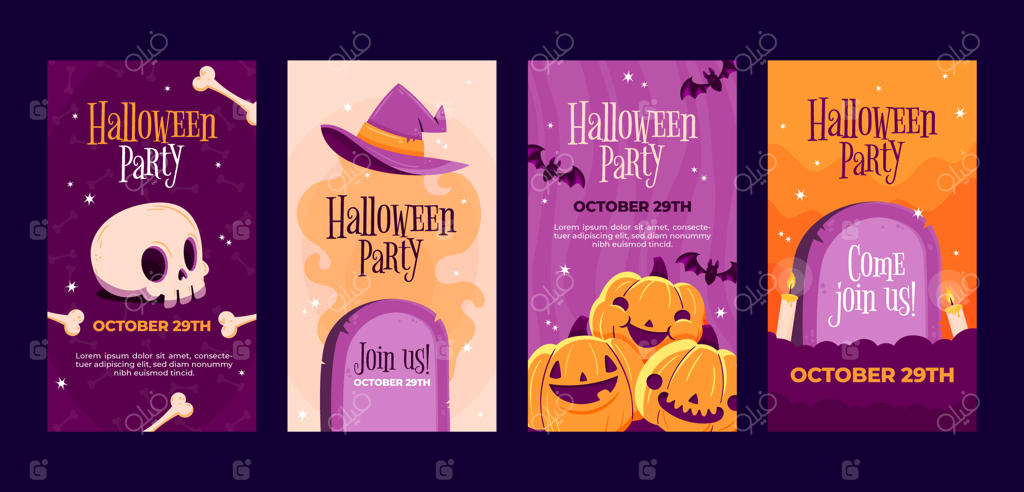 مجموعه استوری‌های فلت برای هالووین در اینستاگرام