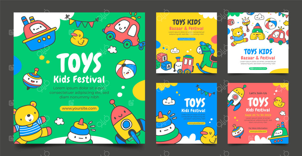 مجموعه پست‌های اینستاگرامی طراحی شده برای کودکان