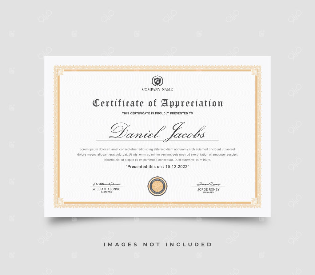 قالب وکتور گواهینامه