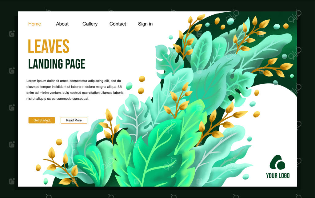 قالب صفحه فرود طبیعت انتزاعی