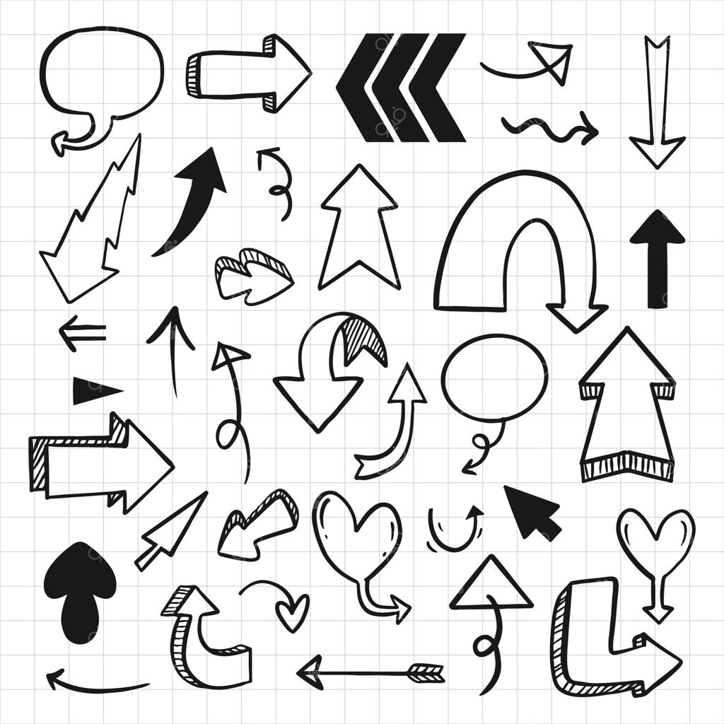 مجموعه‌ای از پیکان‌های کارتونی