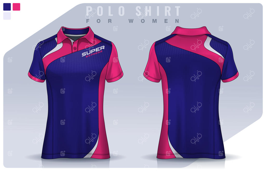 طراحی تیشرت ورزشی زنانه، نمونه پیراهن تیم فوتبال. الگوی لباس پولوشرت.