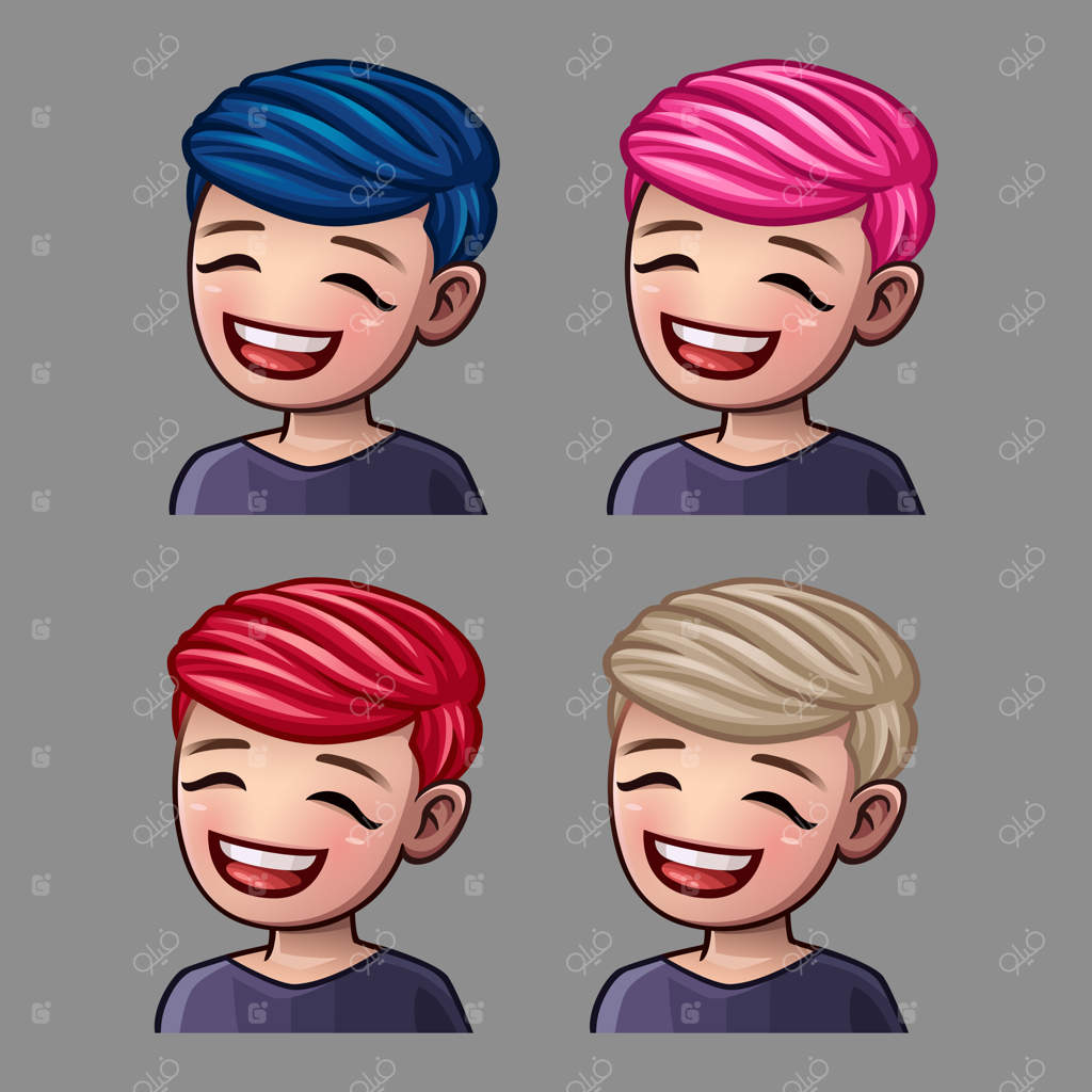 آیکون‌های احساسی لبخند مرد برای شبکه‌های اجتماعی و استیکرها