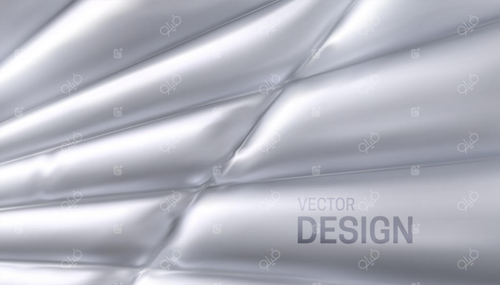 پس‌زمینه انتزاعی پارچه سفید پف‌کرده و دوخته‌ شده