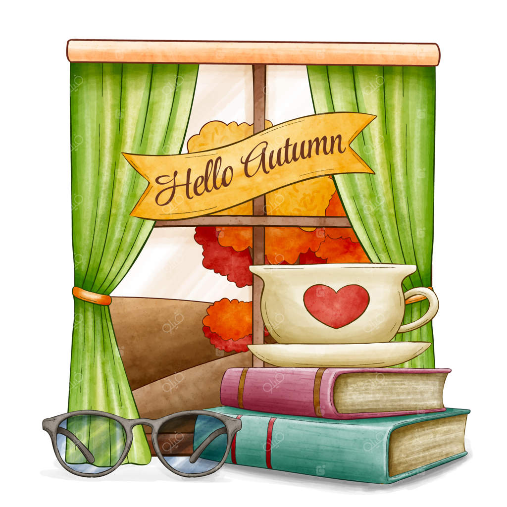 تصویرسازی جشن پاییزی با آبرنگ