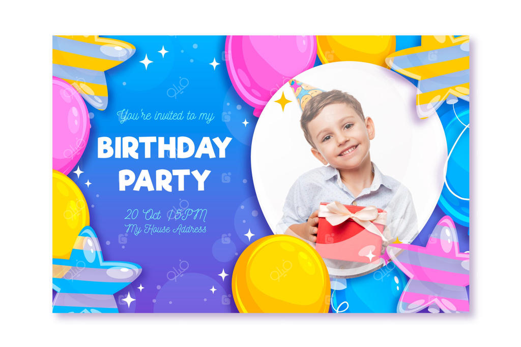 کارت جشن تولد با عکس