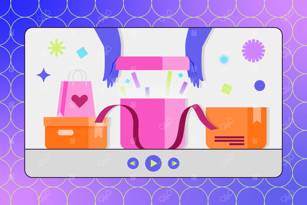 تصویرسازی جعبه‌گشایی با طراحی دستی