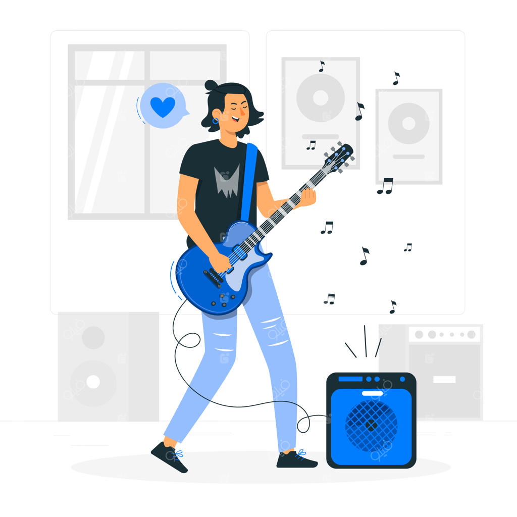 تصویر مفهومی نواختن گیتار