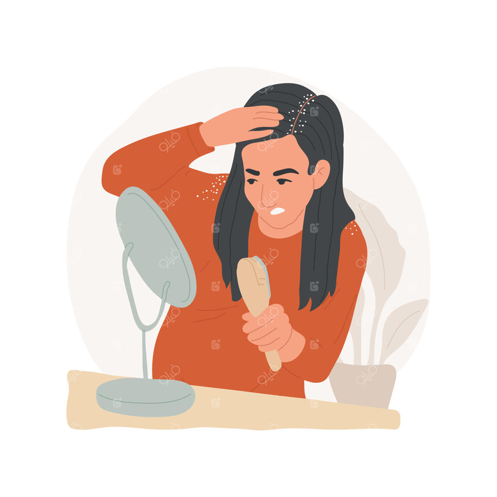 تصویرسازی وکتور کارتونی شوره سر (ایزوله)