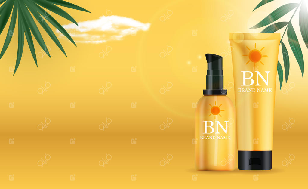 بطری کرم ضد آفتاب سه‌بعدی و واقع‌گرایانه