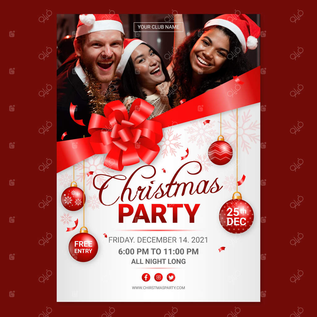 قالب پوستر جشن کریسمس