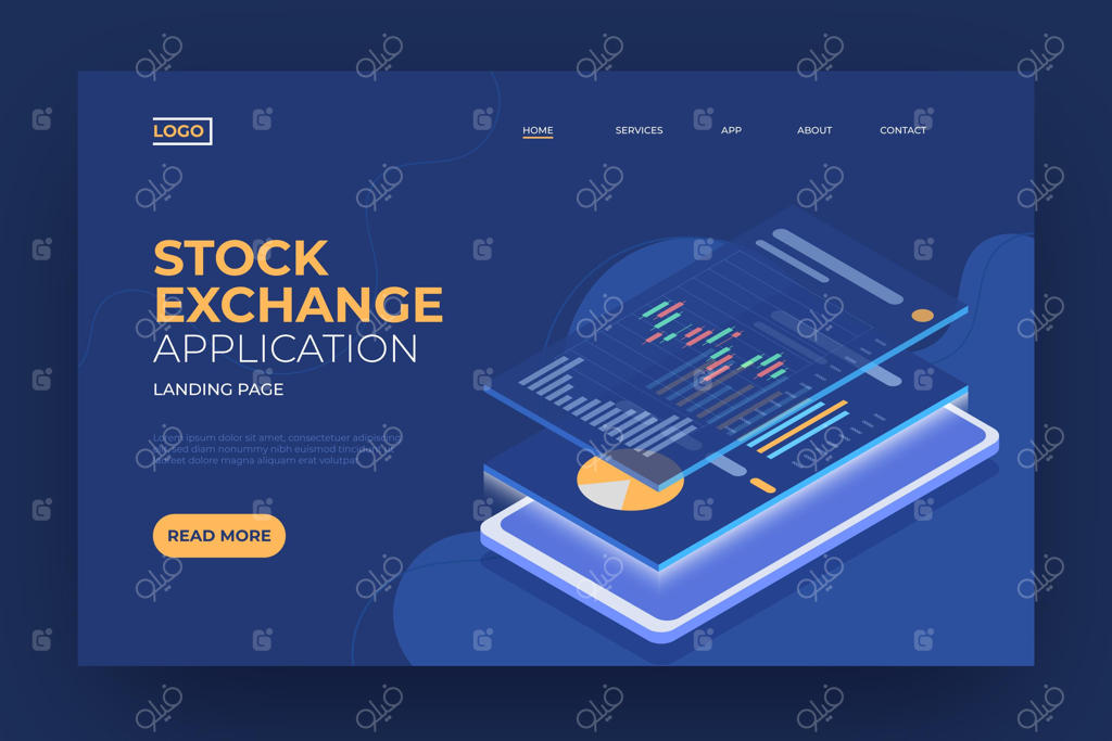 قالب صفحه فرود پلتفرم بورس