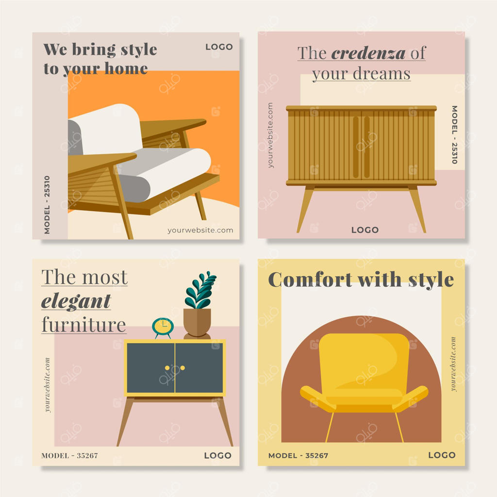 مجموعه پست‌های اینستاگرامی حراج مبلمان