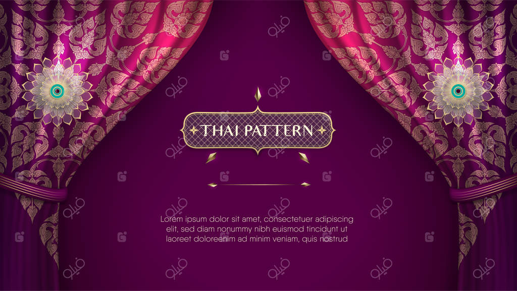 فرشته مرد سنتی تایلندی روی پرده زرد - وکتور ویژه