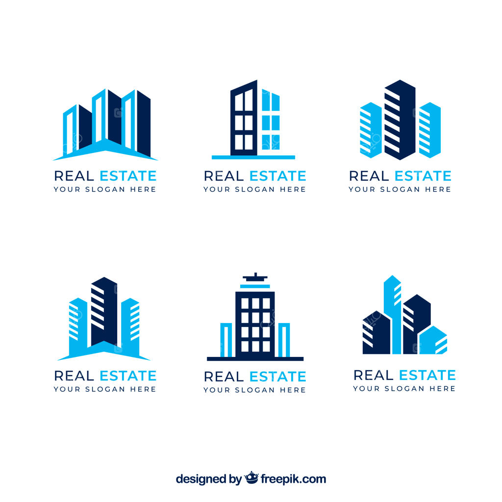 مجموعه‌ای از لوگوهای املاک و مستغلات به صورت تخت