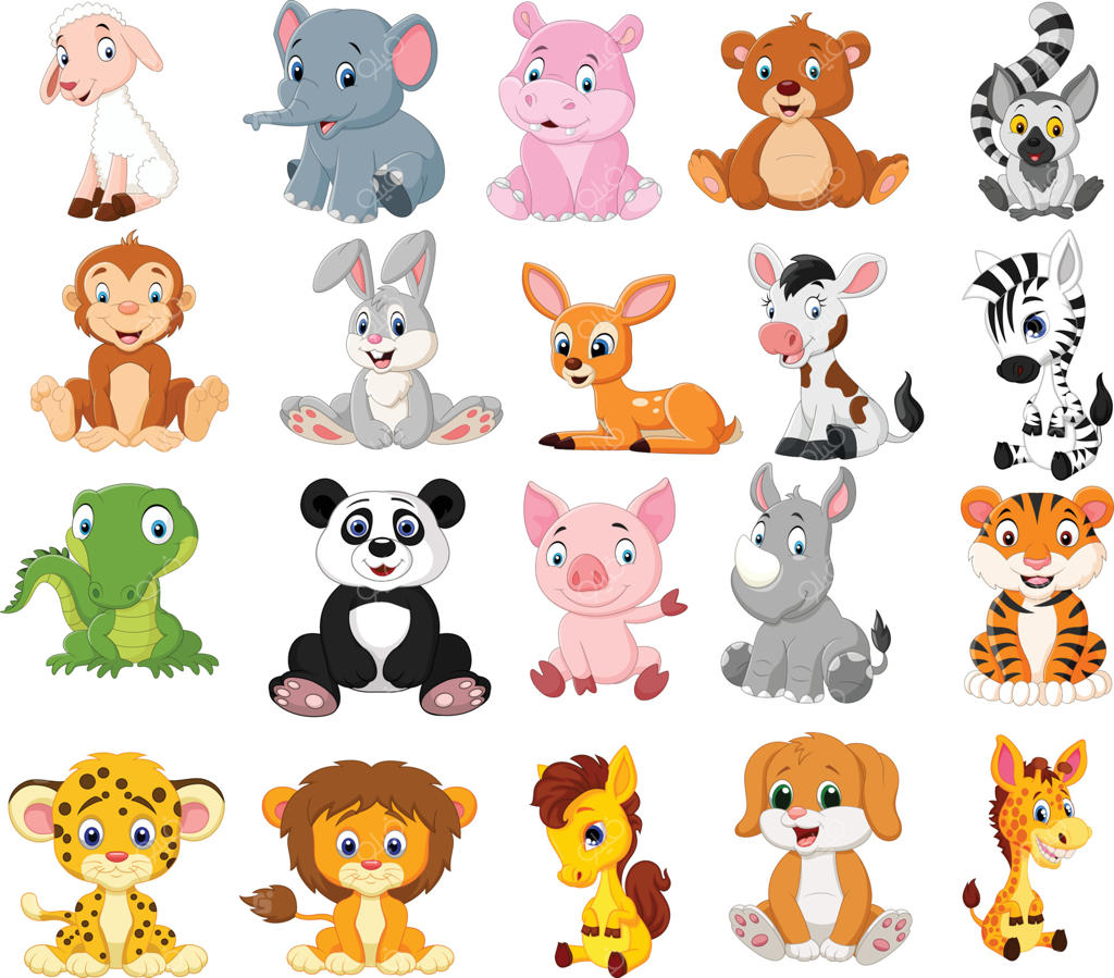 مجموعه حیوانات کارتونی